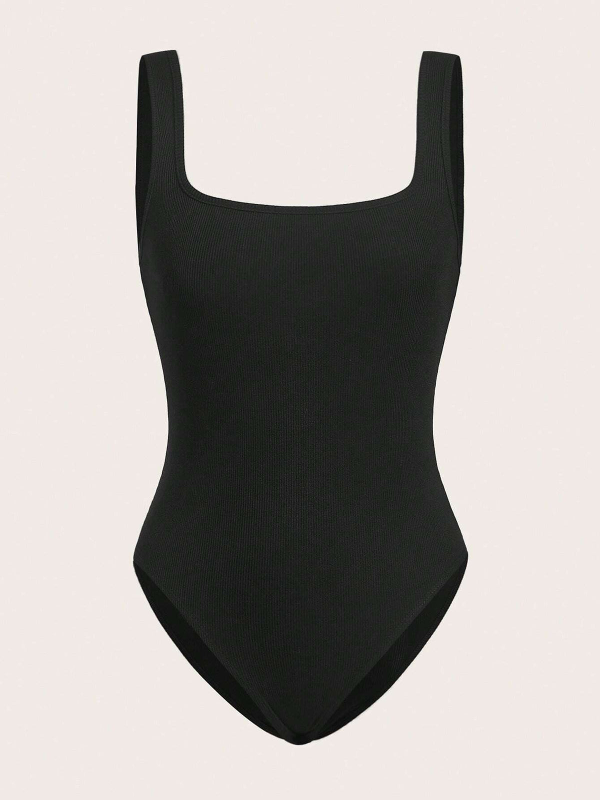 Solid Square Neck Tank Bodysuit