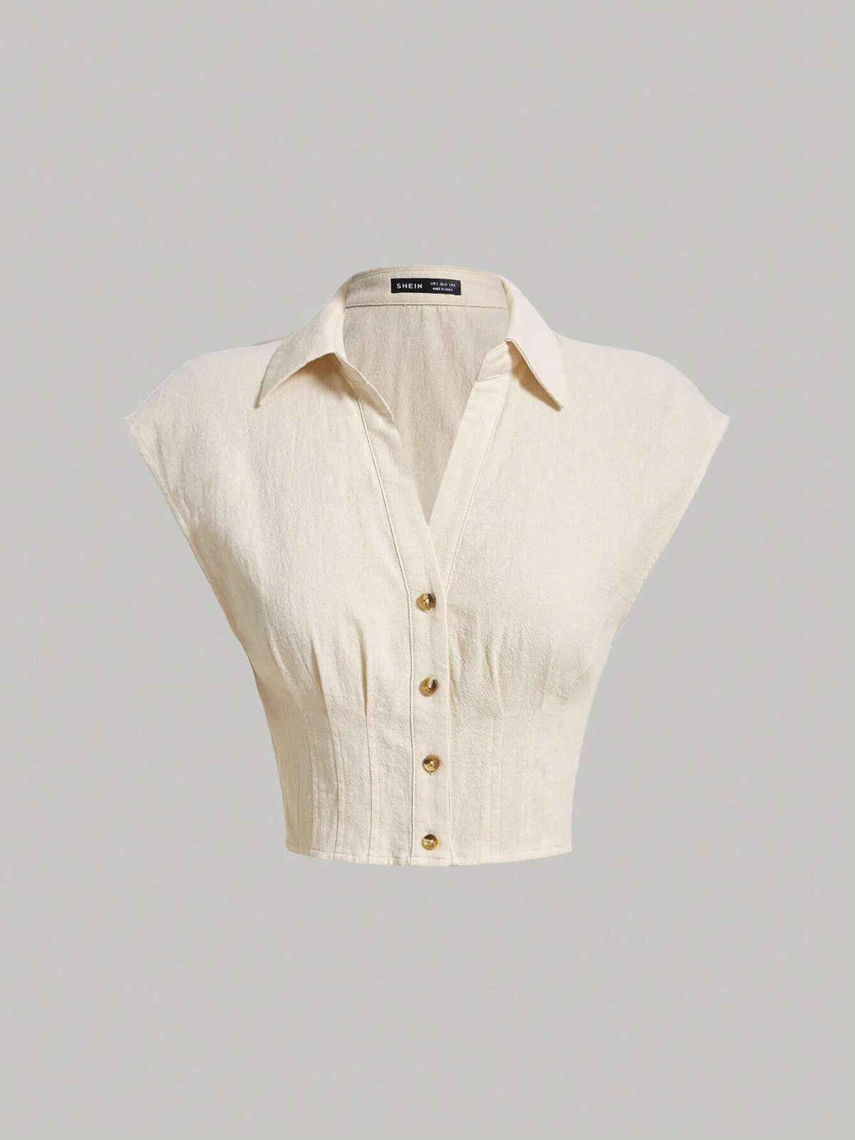 Solid Button Front Shirt