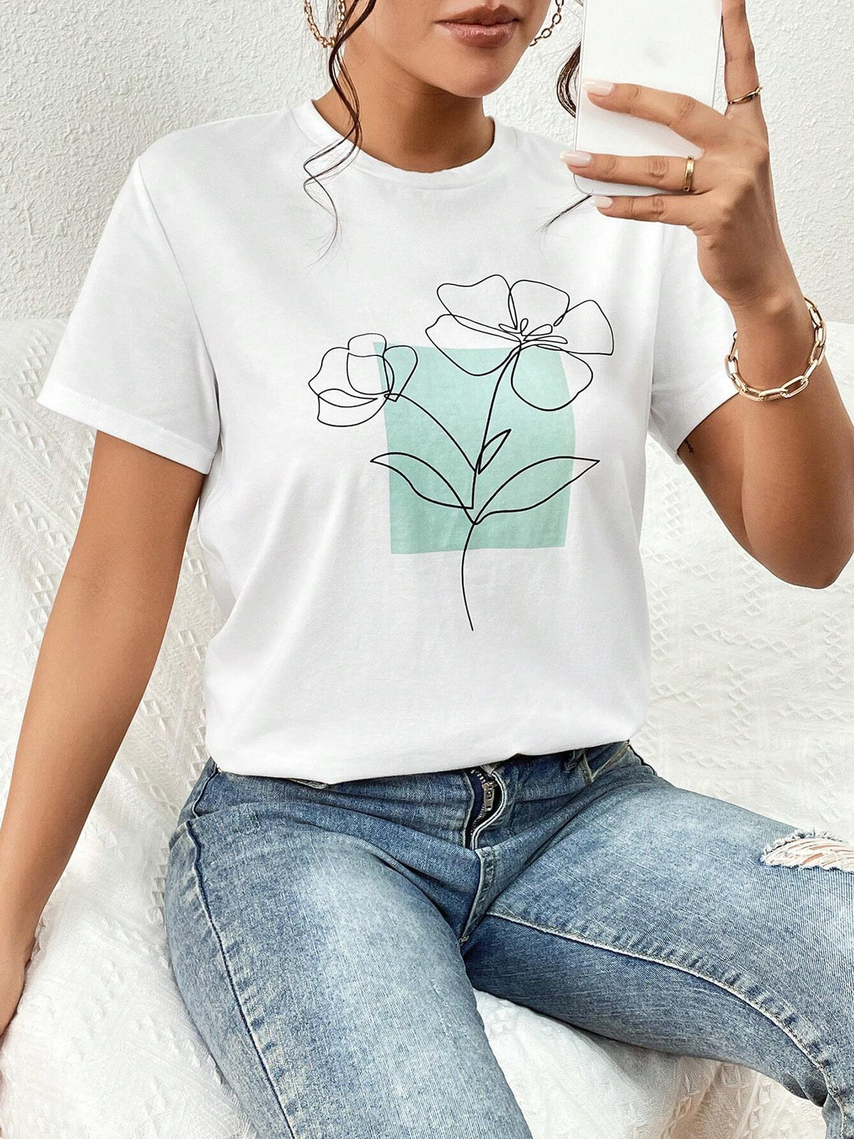 Unity Round Neck Floral Print Tee