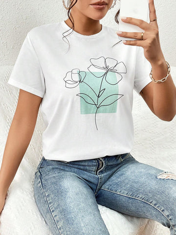Unity Round Neck Floral Print Tee