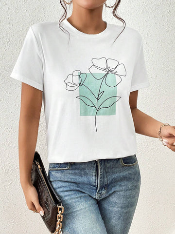 Unity Round Neck Floral Print Tee
