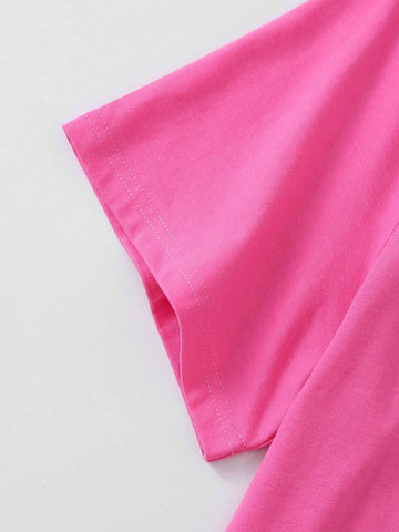 EZwear Letter Graphic Drop Shoulder Tee