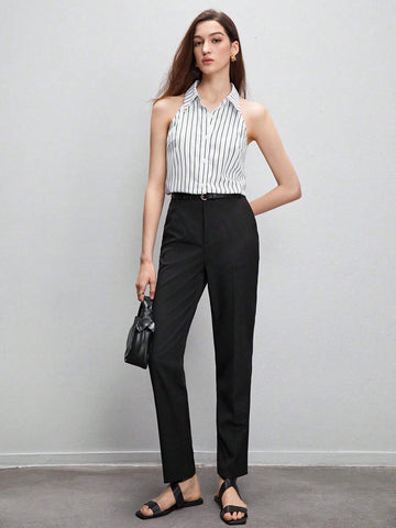 Striped Print Button Front Shirt