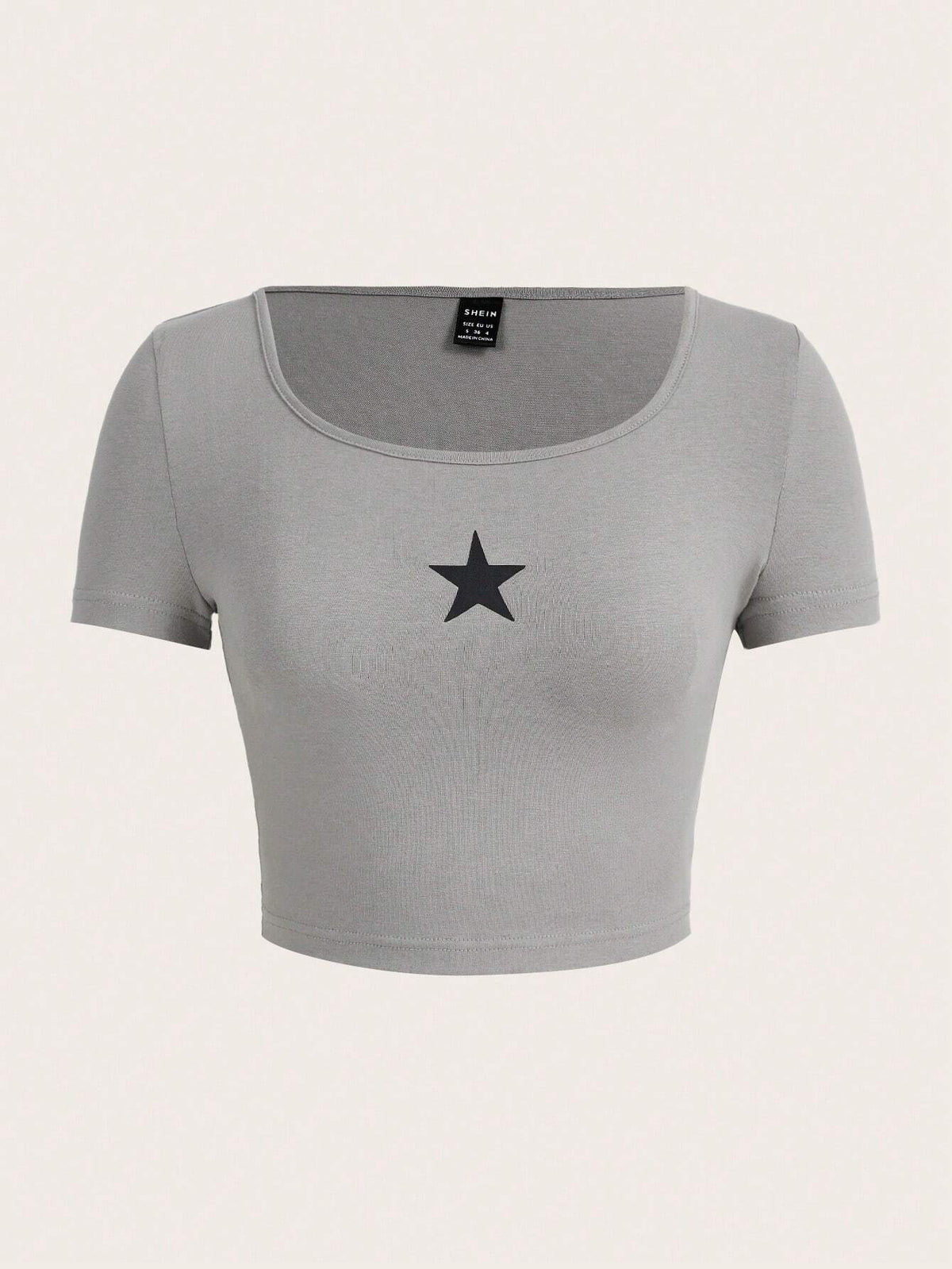 EZwear Star Print Crop Tee
