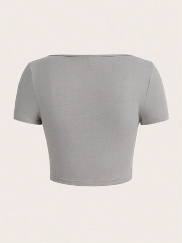 EZwear Star Print Crop Tee