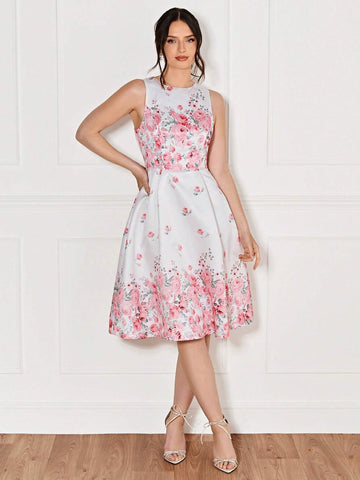 Floral Print A-line Dress
