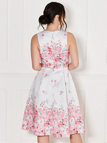 Floral Print A-line Dress