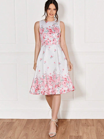 Floral Print A-line Dress