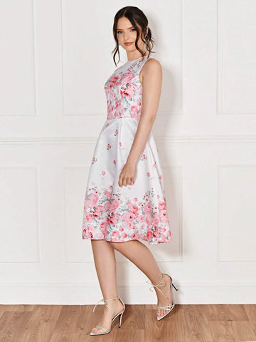 Floral Print A-line Dress
