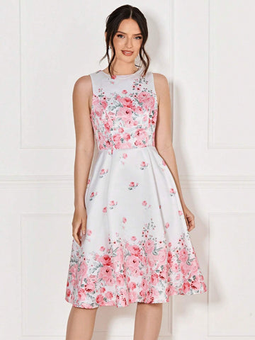 Floral Print A-line Dress