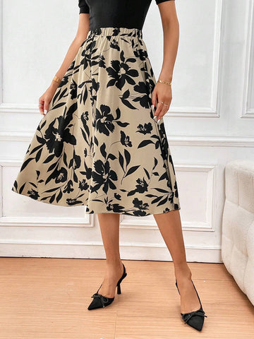 Unity Floral Print High Waist Skirt