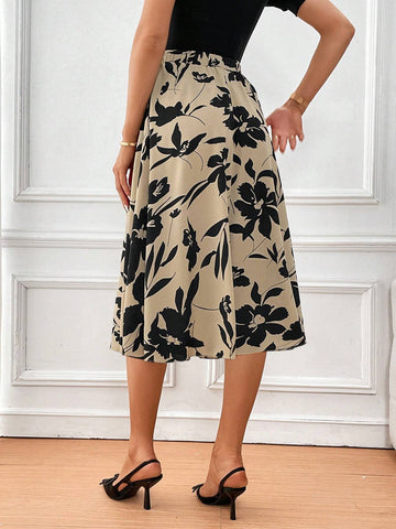 Unity Floral Print High Waist Skirt