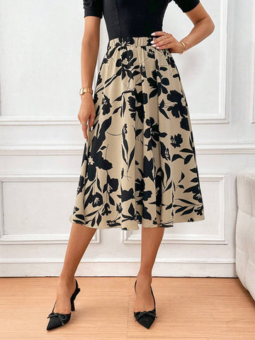 Unity Floral Print High Waist Skirt