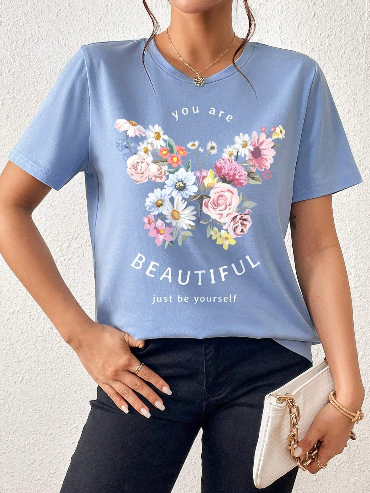Unity Floral & Slogan Graphic Tee