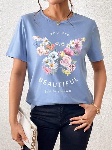Unity Floral & Slogan Graphic Tee