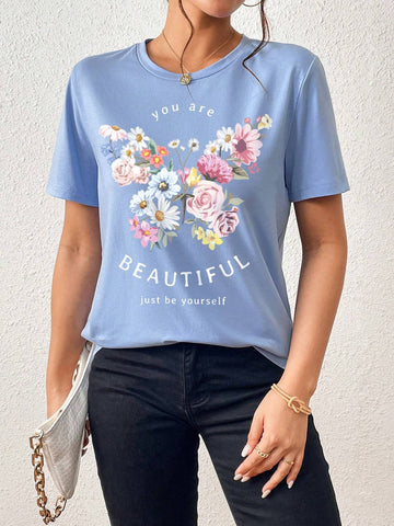 Unity Floral & Slogan Graphic Tee