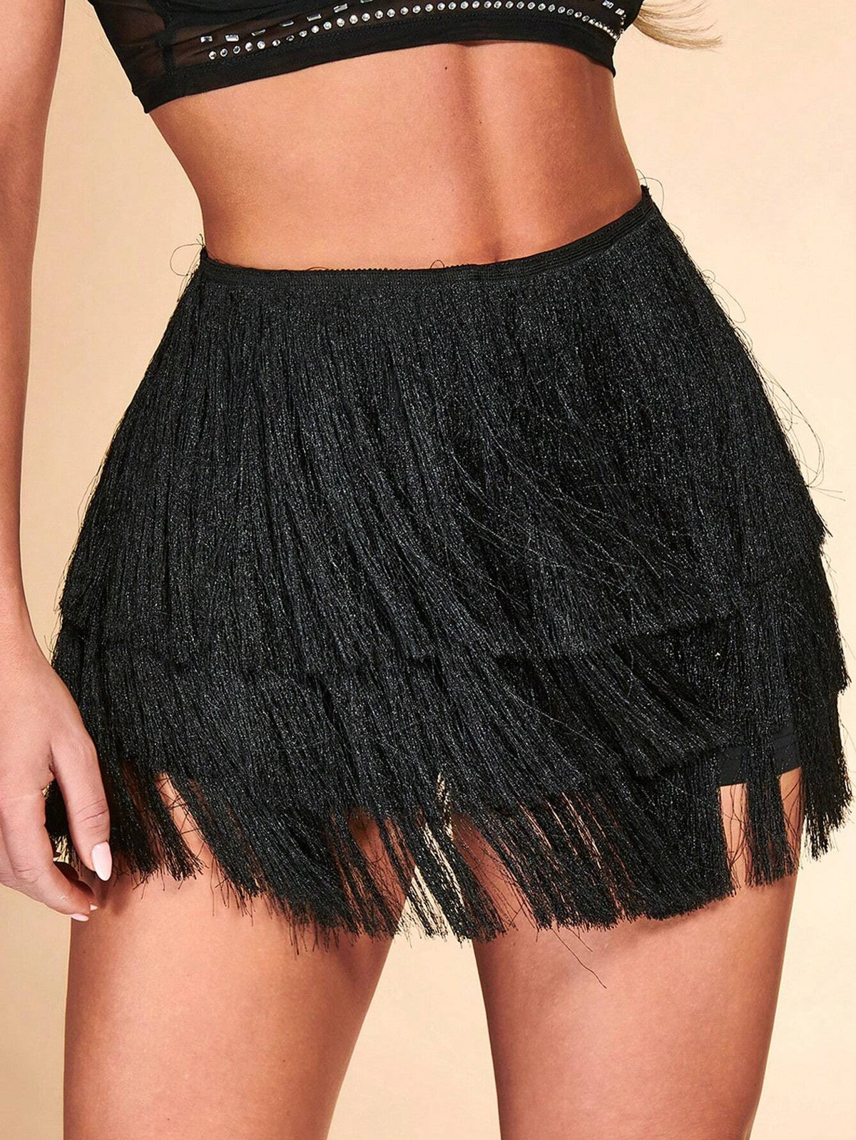 BAE Fringe Trim Glitter Skort