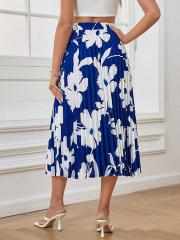 Unity Floral Print Pleated Skirt