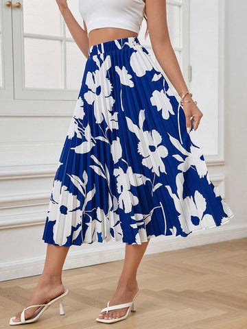 Unity Floral Print Pleated Skirt