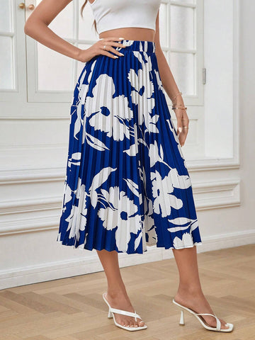 Unity Floral Print Pleated Skirt