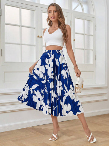 Unity Floral Print Pleated Skirt