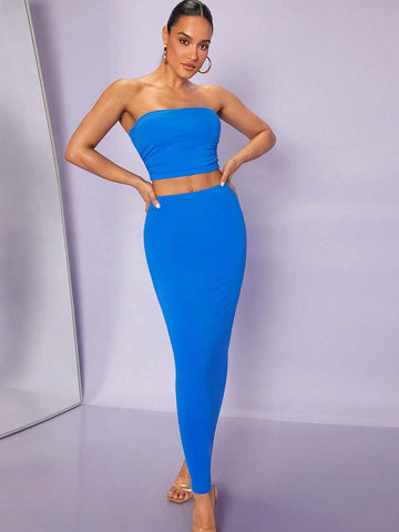 Solid Tube Top & Pencil Skirt