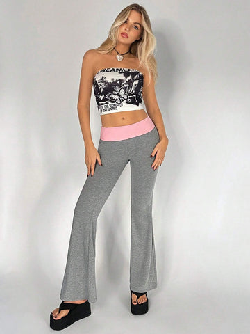 EZwear Colorblock Flare Leg Pants