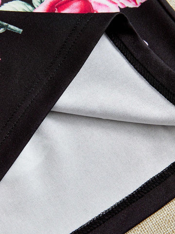 EMERY ROSE High Waist Floral Print Bodycon Skirt