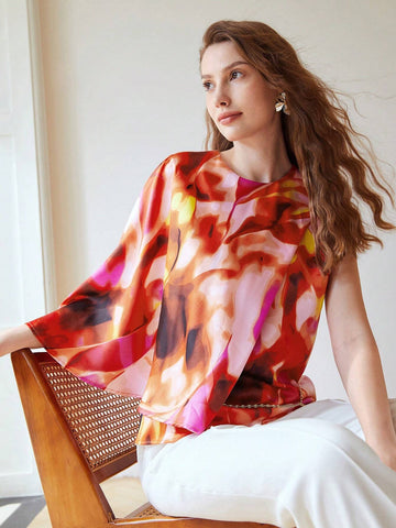 CHAIN BELT CAPE SLEEVE BLOUSE