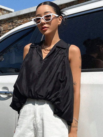 Solid Sleeveless Blouse