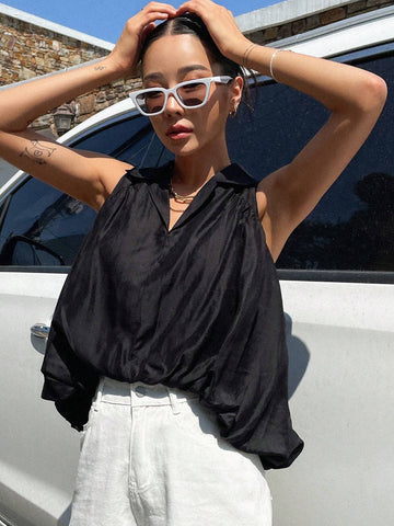 Solid Sleeveless Blouse
