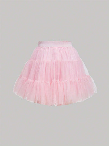 MOD Bow Front Mesh Overlay Skirt