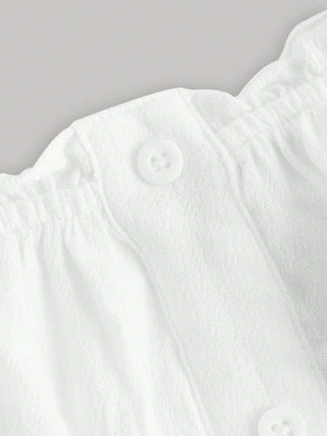 Ruffle Trim Ruched Bust Crop Top