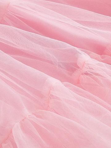 MOD Bow Front Mesh Overlay Skirt