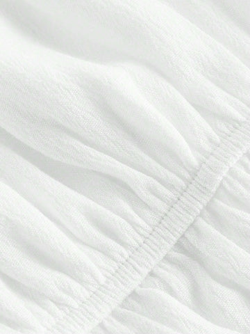 Ruffle Trim Ruched Bust Crop Top