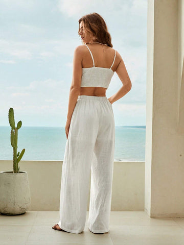 Tie Front Cami Top & Wide Leg Pants