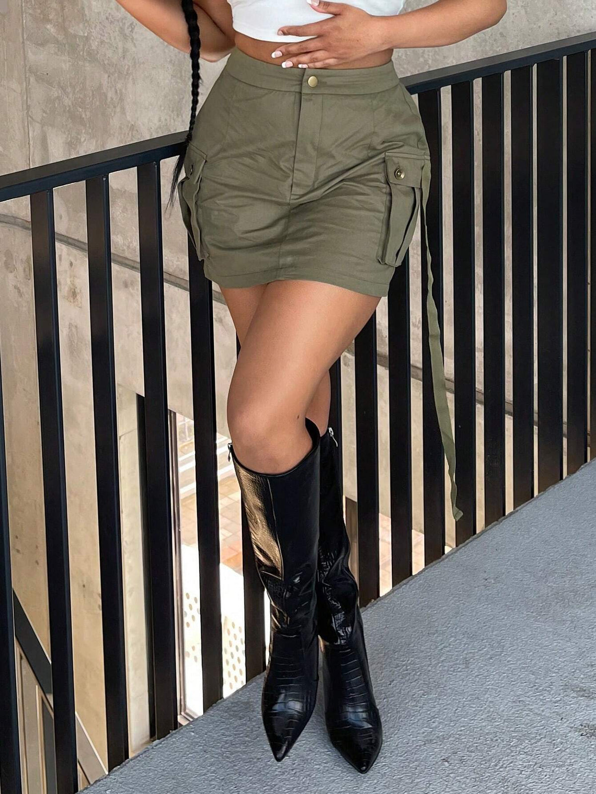 SXY Flap Pocket Side Cargo Skirt