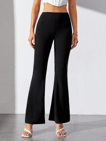 Solid Flare Leg Pants
