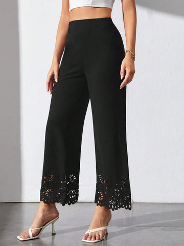Tall Laser Cut Out Wide Leg Pants