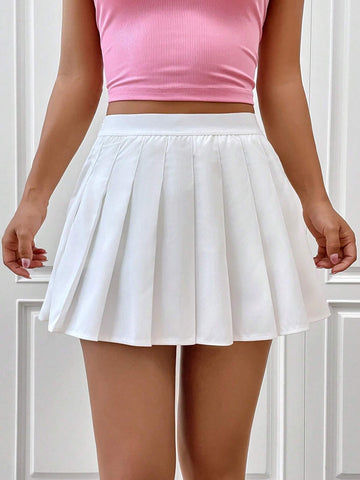 EZwear Solid Pleated Skort