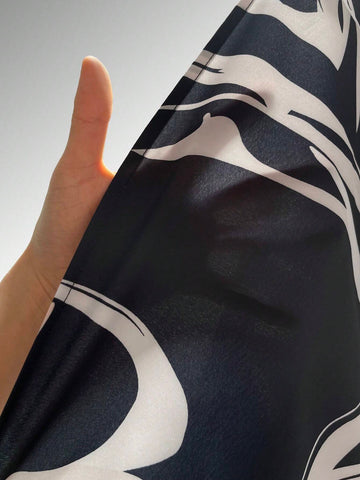 Graphic Print Halter Top & Wide Leg Pants