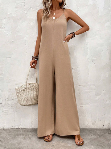 EMERY ROSE Solid Wide Leg Cami Jumpsuit