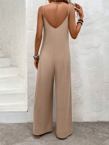 EMERY ROSE Solid Wide Leg Cami Jumpsuit