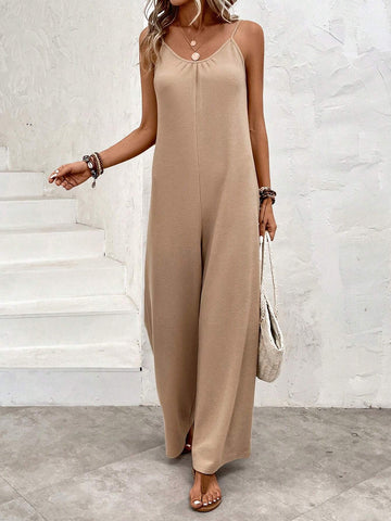 EMERY ROSE Solid Wide Leg Cami Jumpsuit