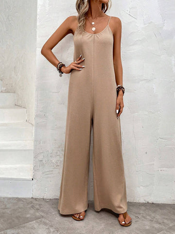 EMERY ROSE Solid Wide Leg Cami Jumpsuit