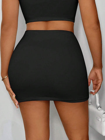 SXY Twist Front Bodycon Skirt