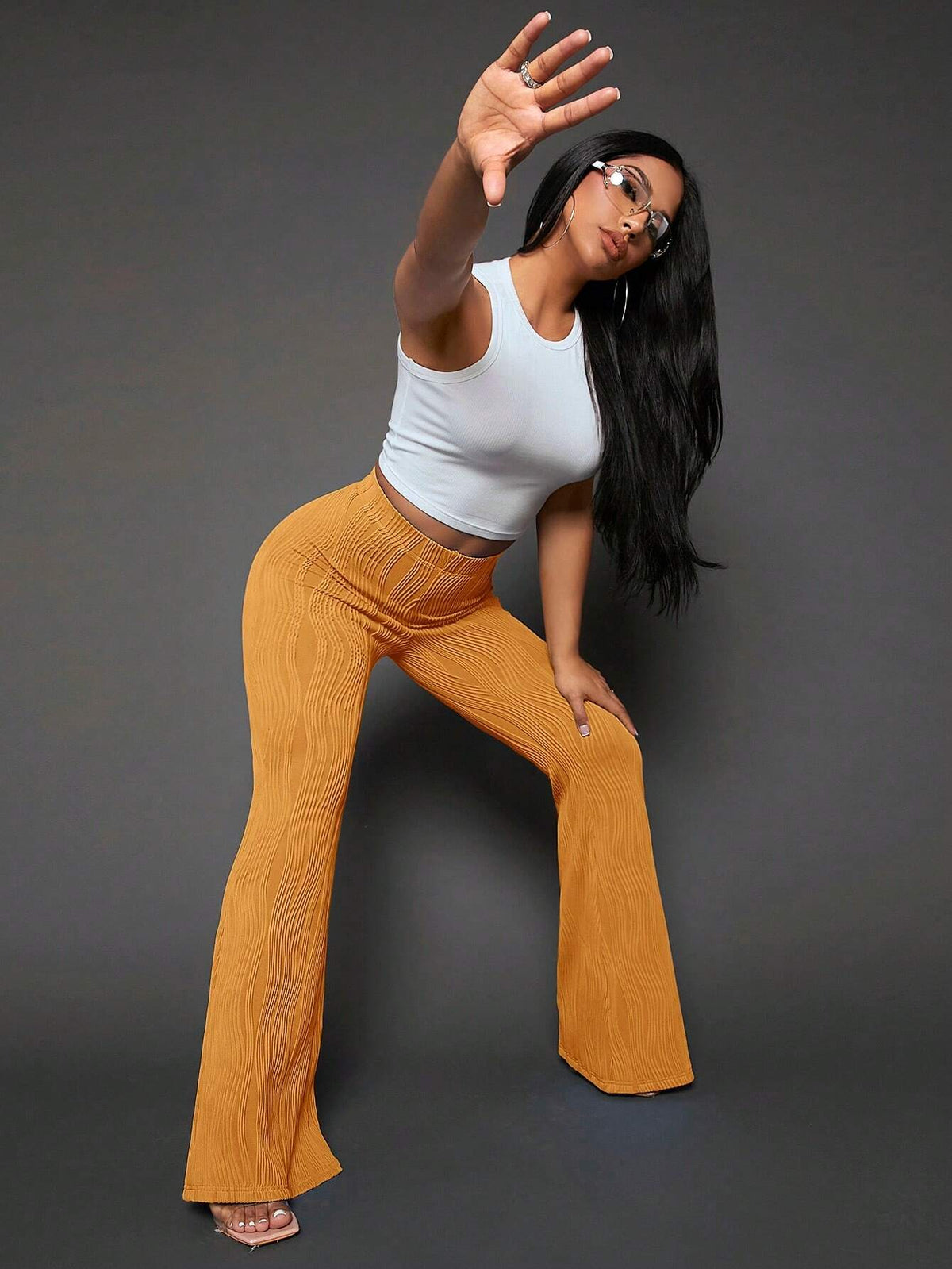 SXY Solid Flare Leg Pants