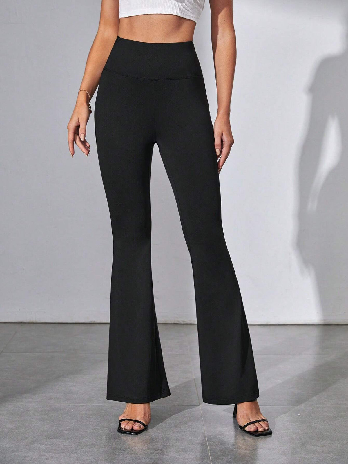 Solid Flare Leg Pants