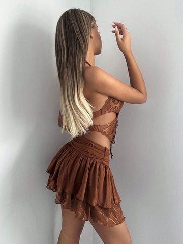 ICON Contrast Mesh Layer Hem Skirt