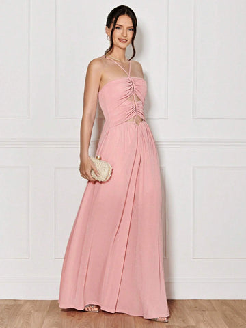 Drawstring Cut Out Front Dress
